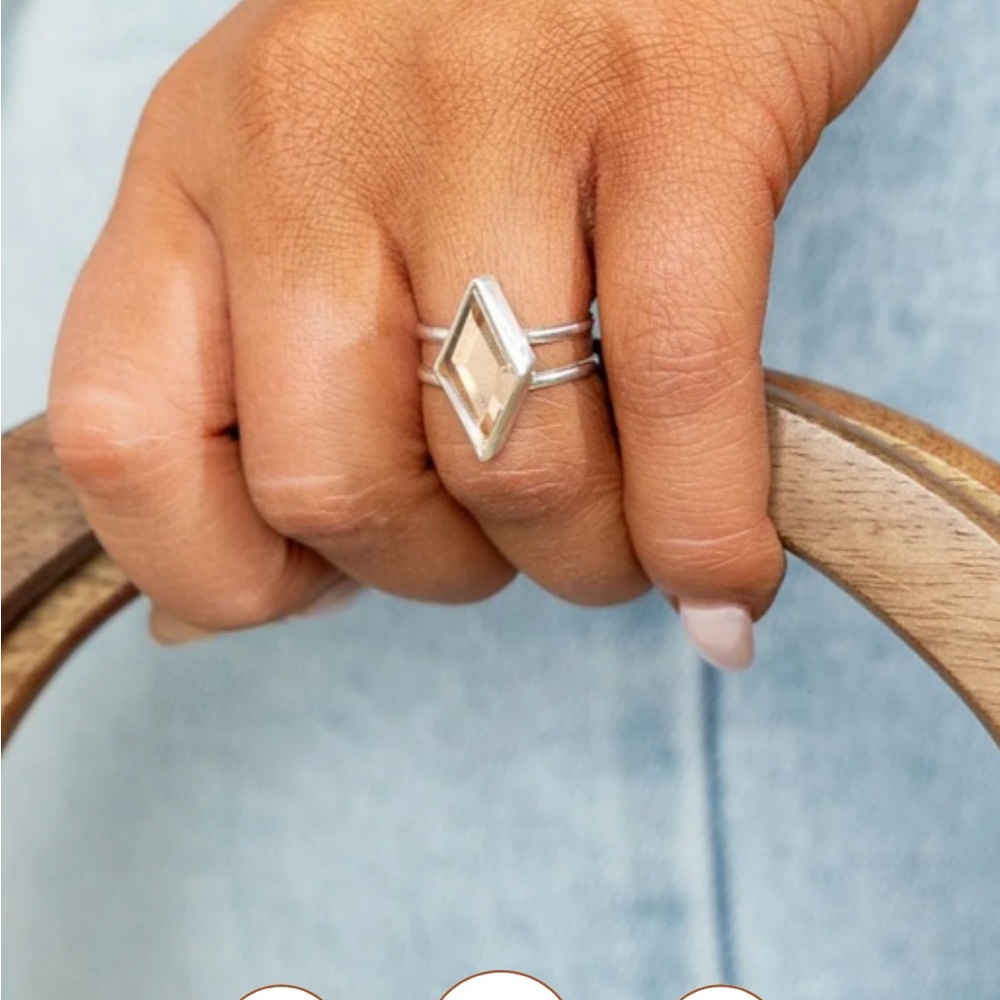 Indie Rae handmade champagne quartz double band ring 7 💍
